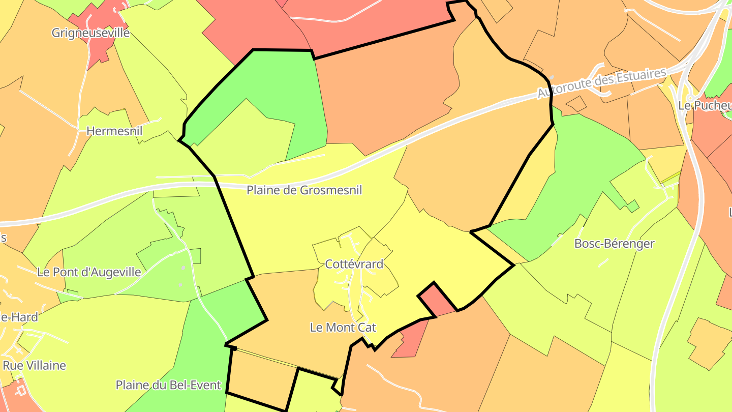 Carte des prix de l'immobilier Cottévrard