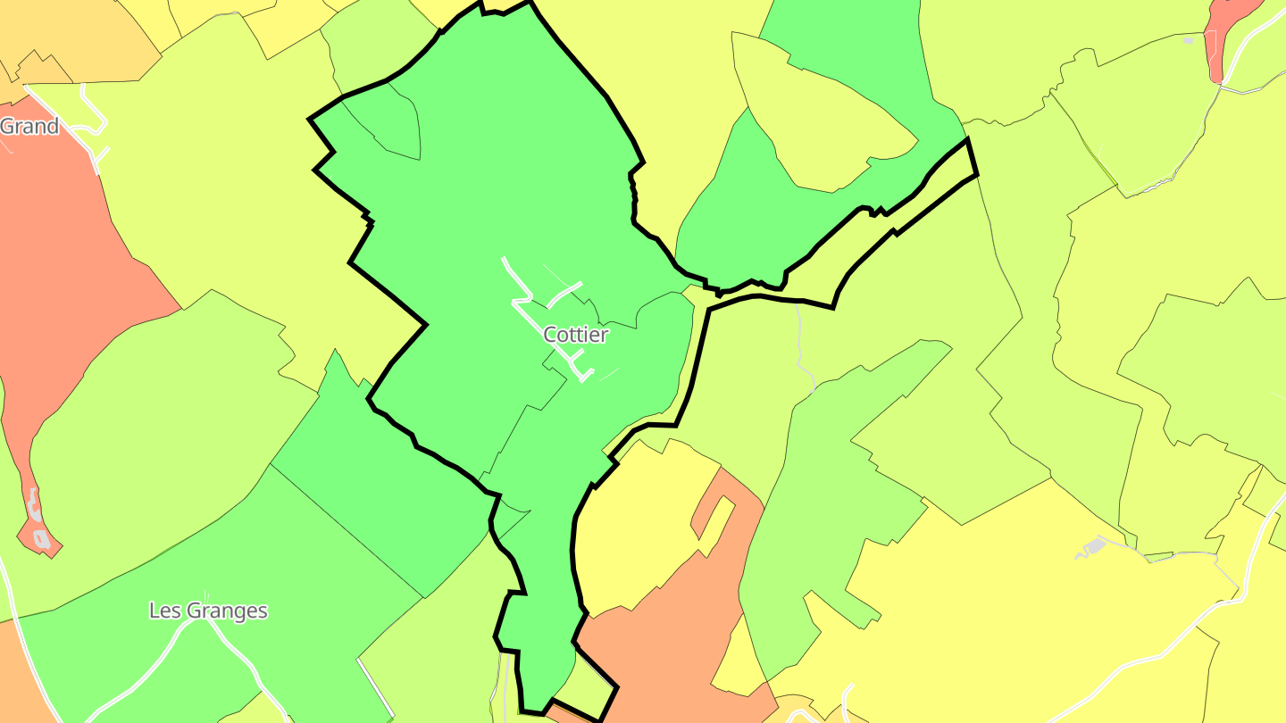 Carte des prix de l'immobilier Cottier