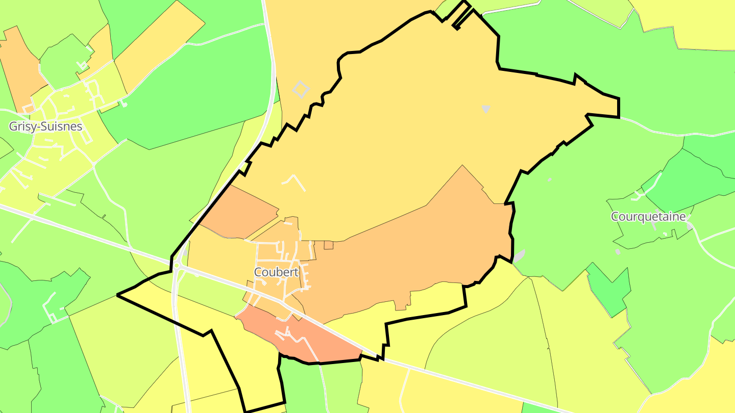 Carte des prix de l'immobilier Coubert