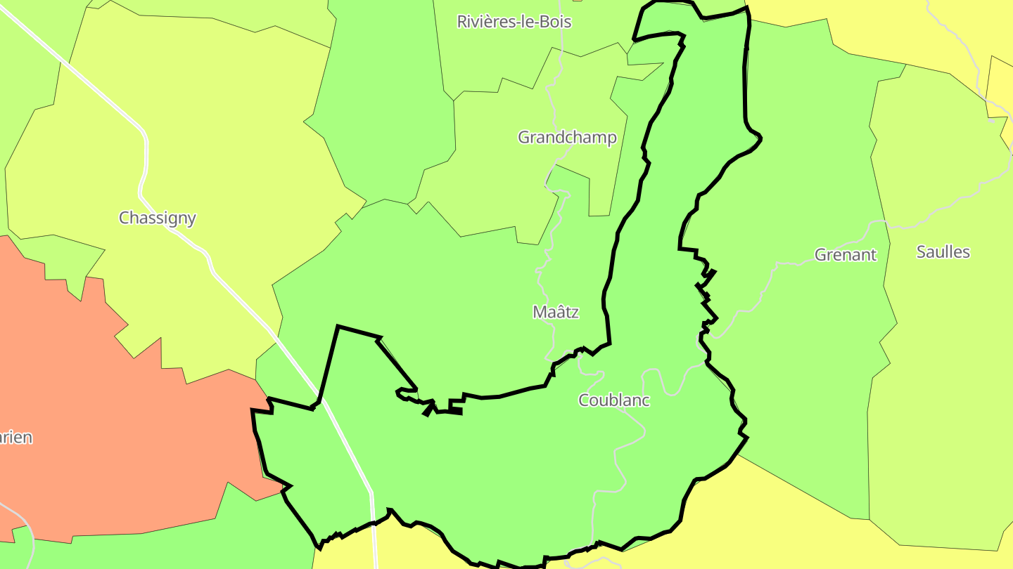 Carte des prix de l'immobilier Coublanc