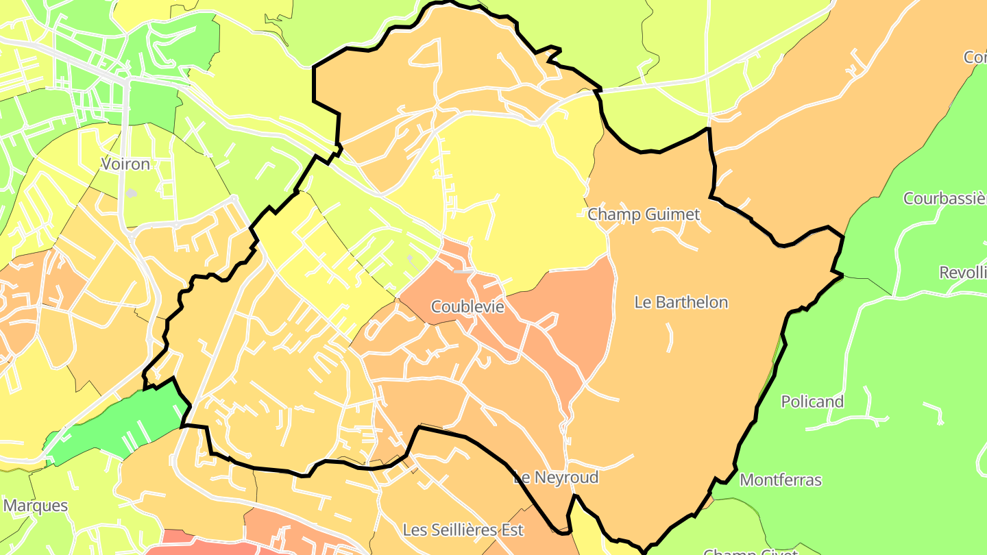 Carte des prix de l'immobilier Coublevie