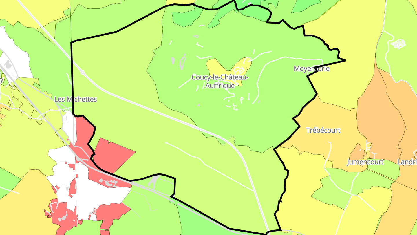 Carte des prix de l'immobilier Coucy-le-Château-Auffrique
