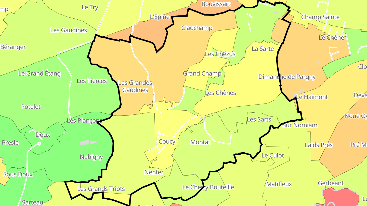 Carte des prix de l'immobilier Coucy