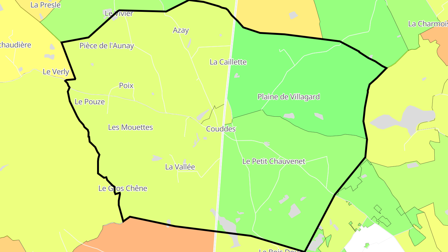 Carte des prix de l'immobilier Couddes