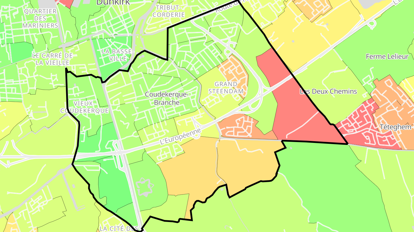 Carte des prix de l'immobilier Coudekerque-Branche