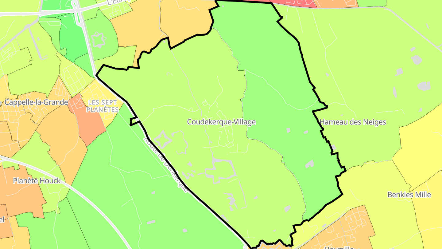 Carte des prix de l'immobilier Coudekerque-Village