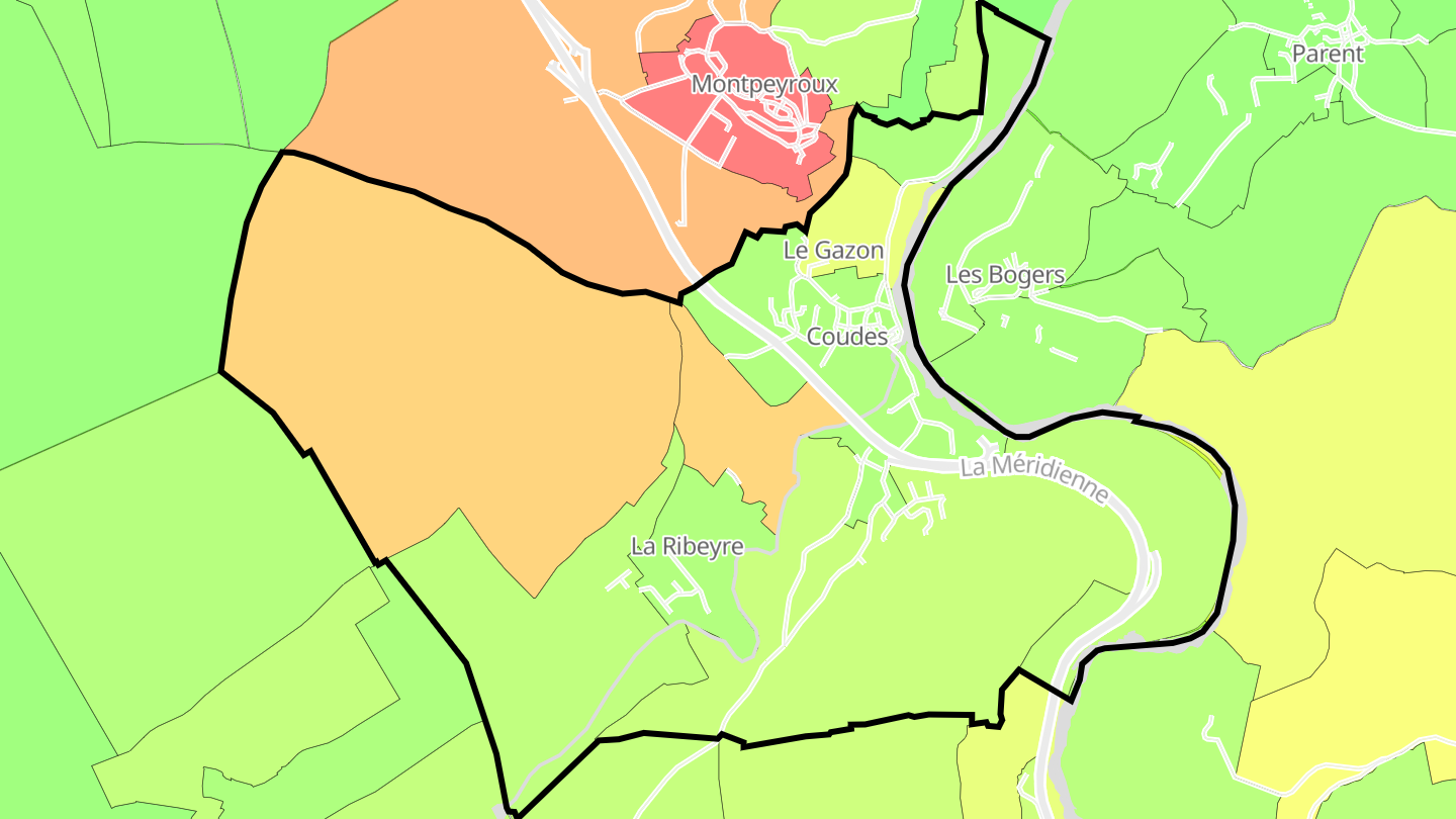 Carte des prix de l'immobilier Coudes