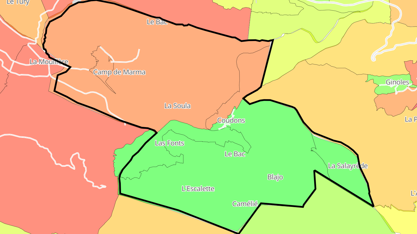 Carte des prix de l'immobilier Coudons