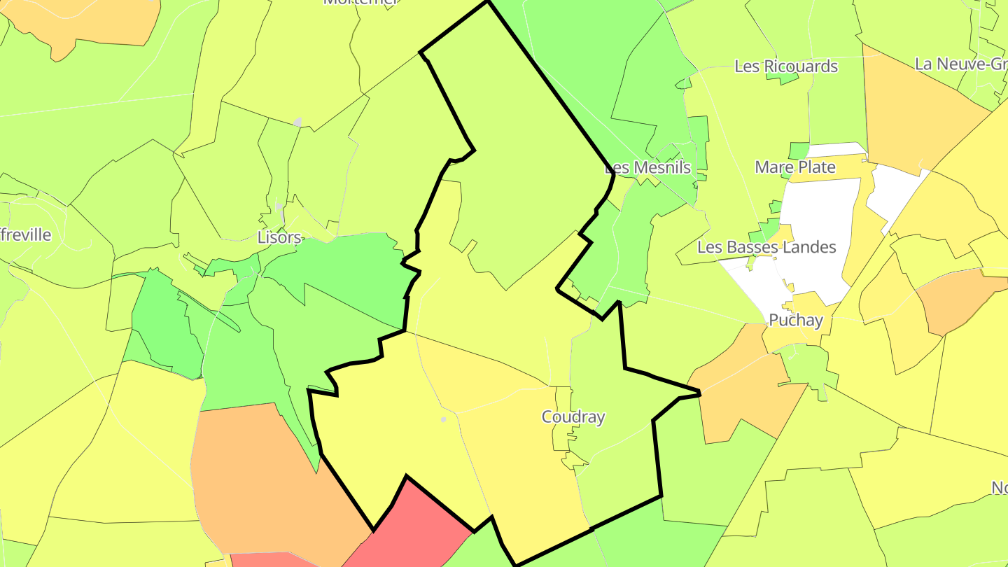 Carte des prix de l'immobilier Coudray