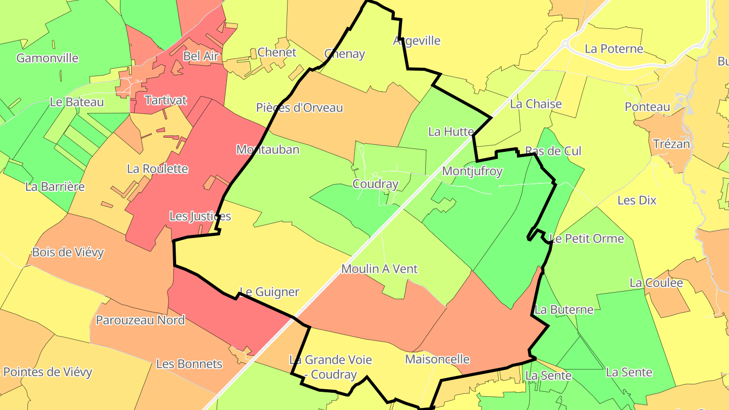 Carte des prix de l'immobilier Coudray