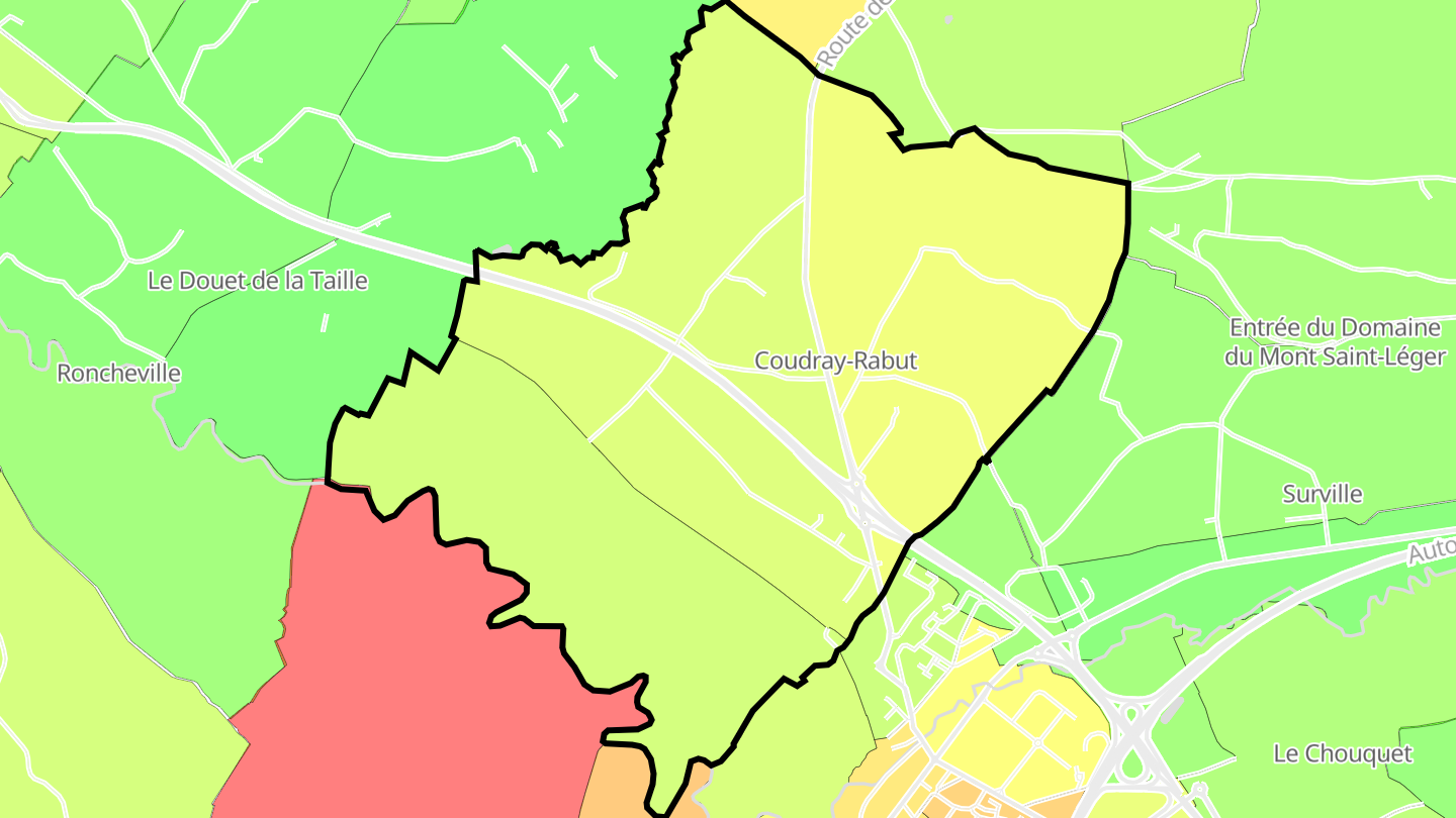 Carte des prix de l'immobilier Coudray-Rabut