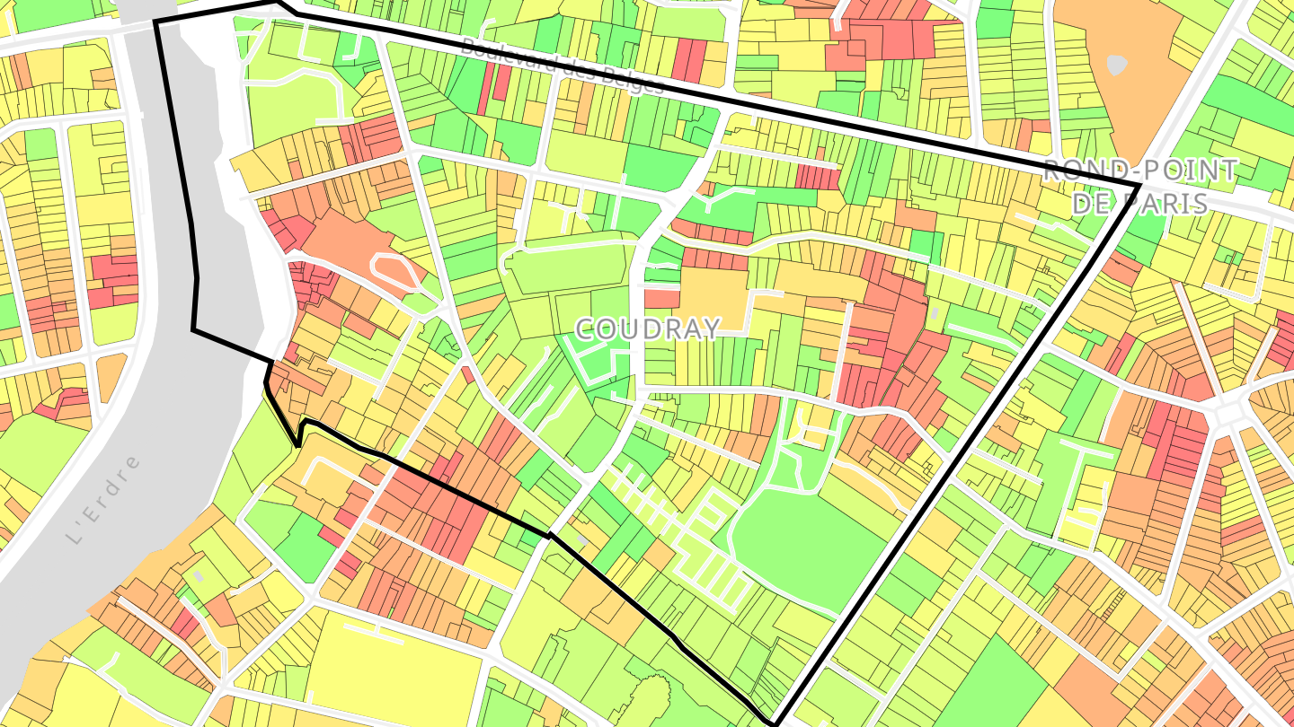 Carte des prix de l'immobilier Coudray