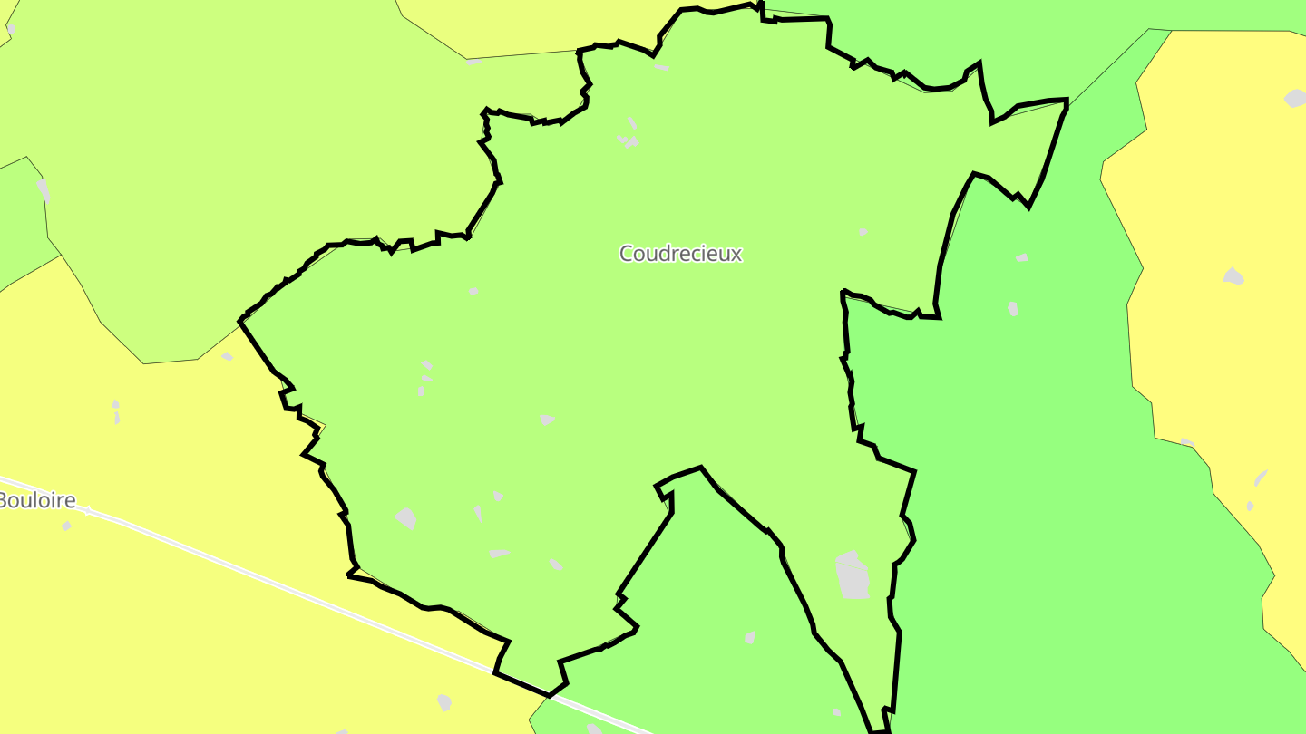 Carte des prix de l'immobilier Coudrecieux