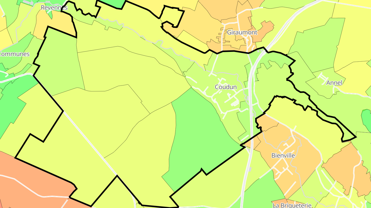 Carte des prix de l'immobilier Coudun