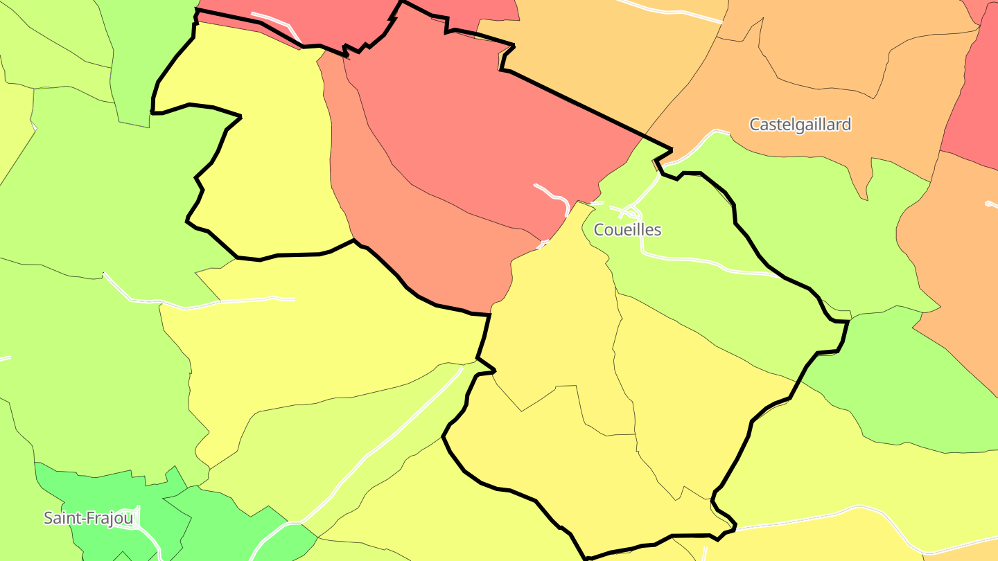 Carte des prix de l'immobilier Coueilles