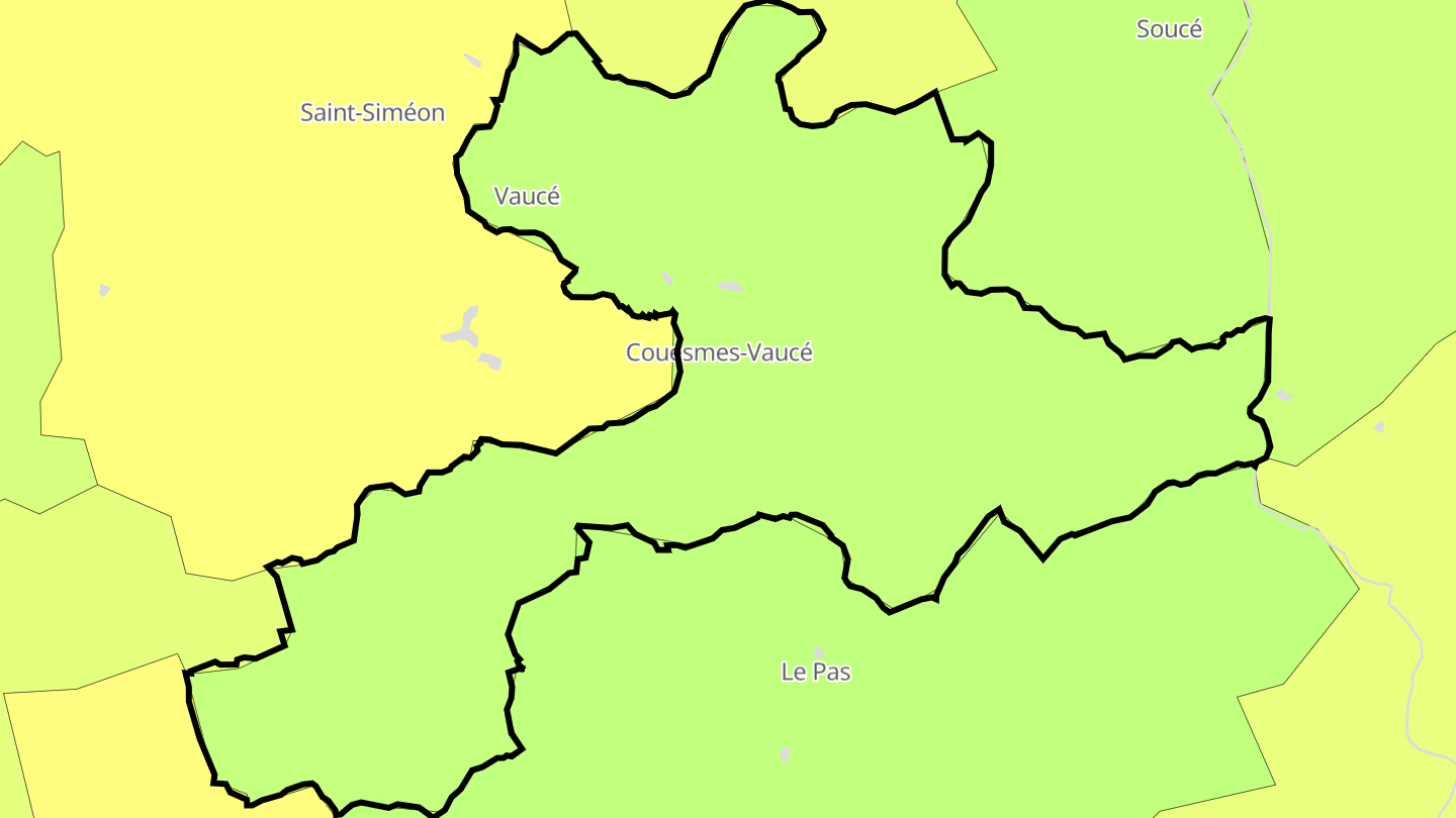 Carte des prix de l'immobilier Couesmes-Vaucé
