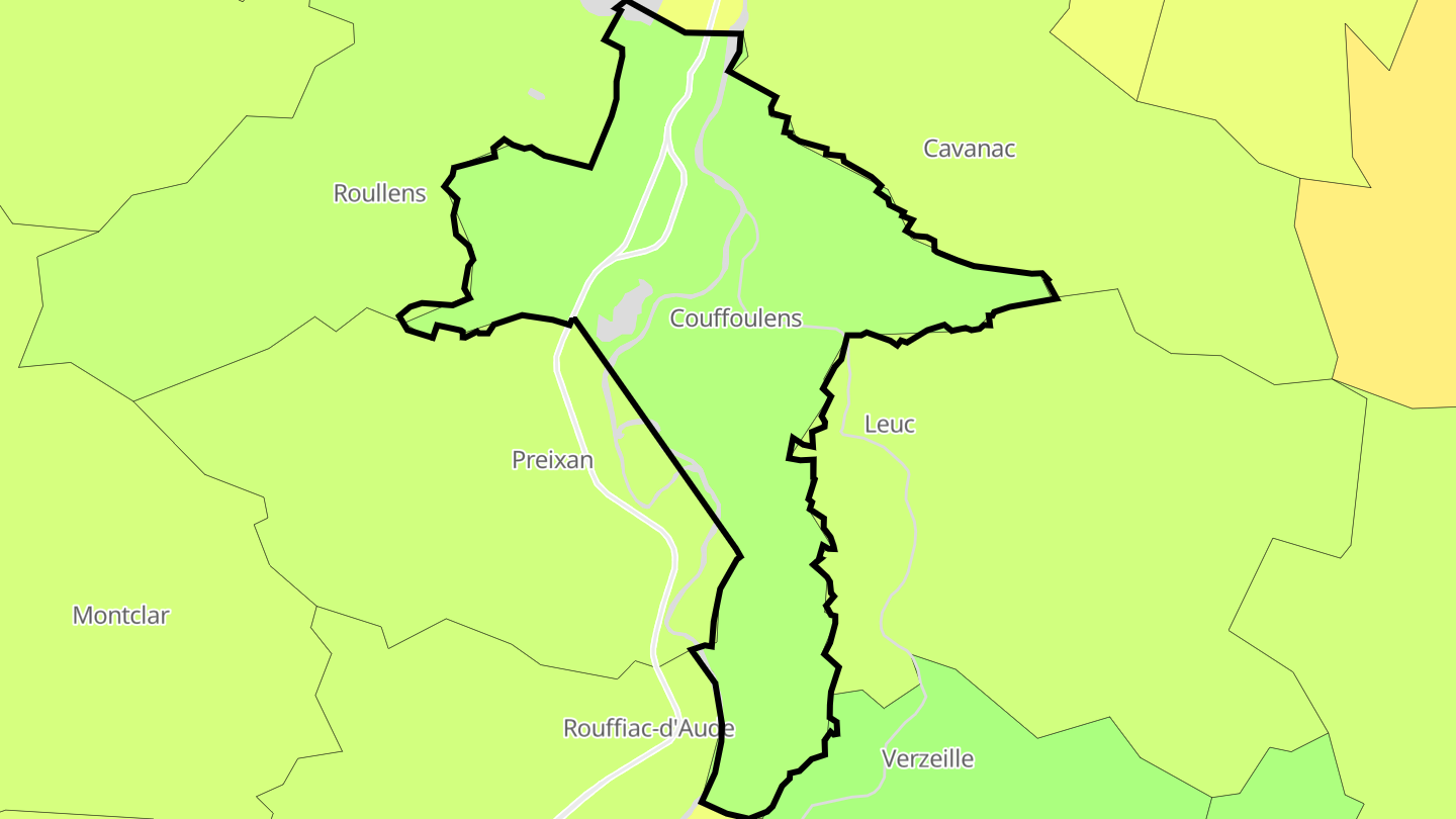 Carte des prix de l'immobilier Couffoulens
