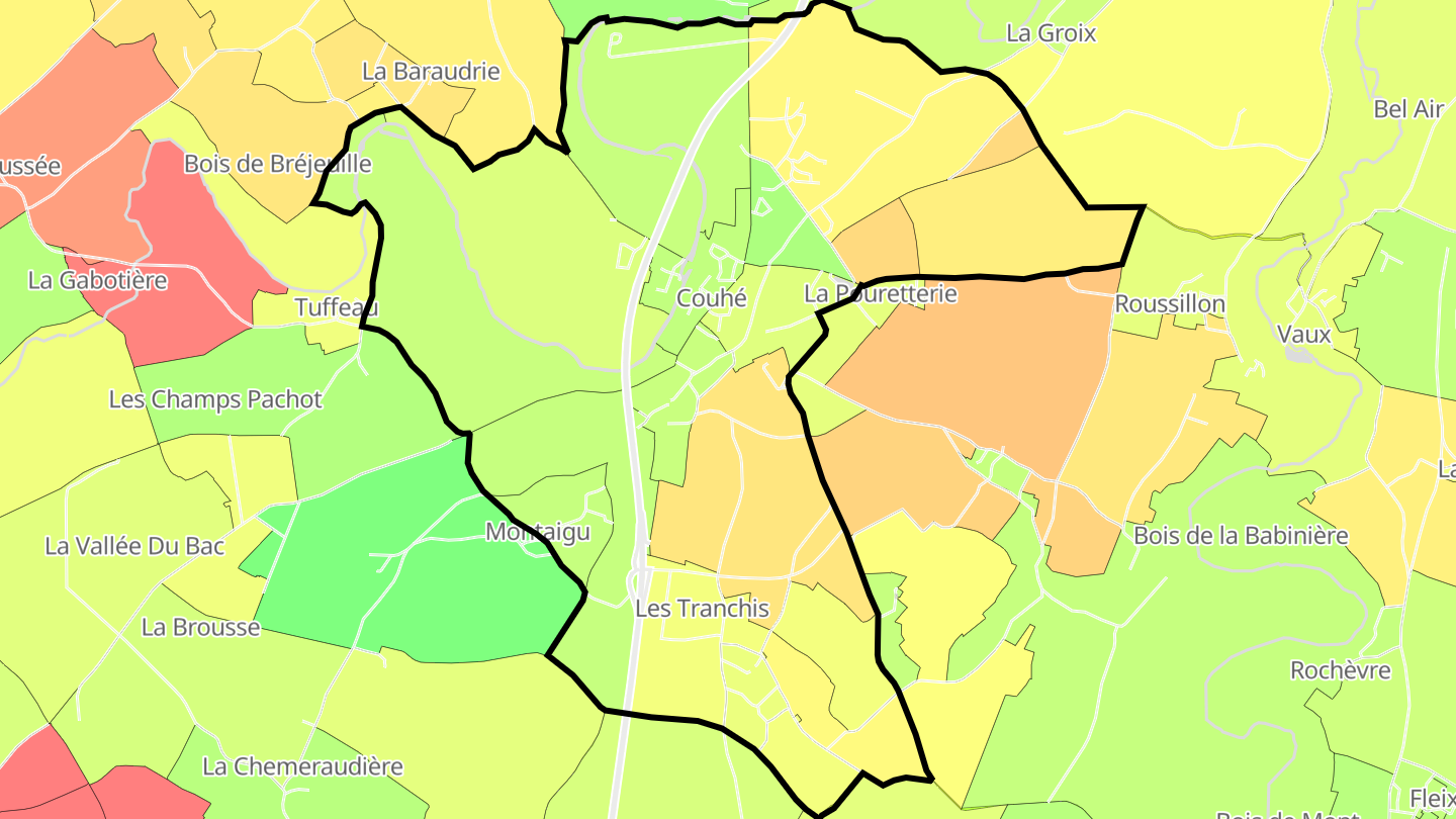 Carte des prix de l'immobilier Couhé