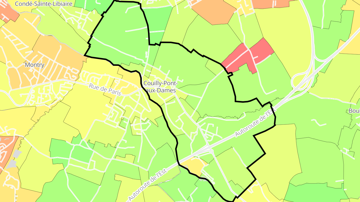 Carte des prix de l'immobilier Couilly-Pont-aux-Dames