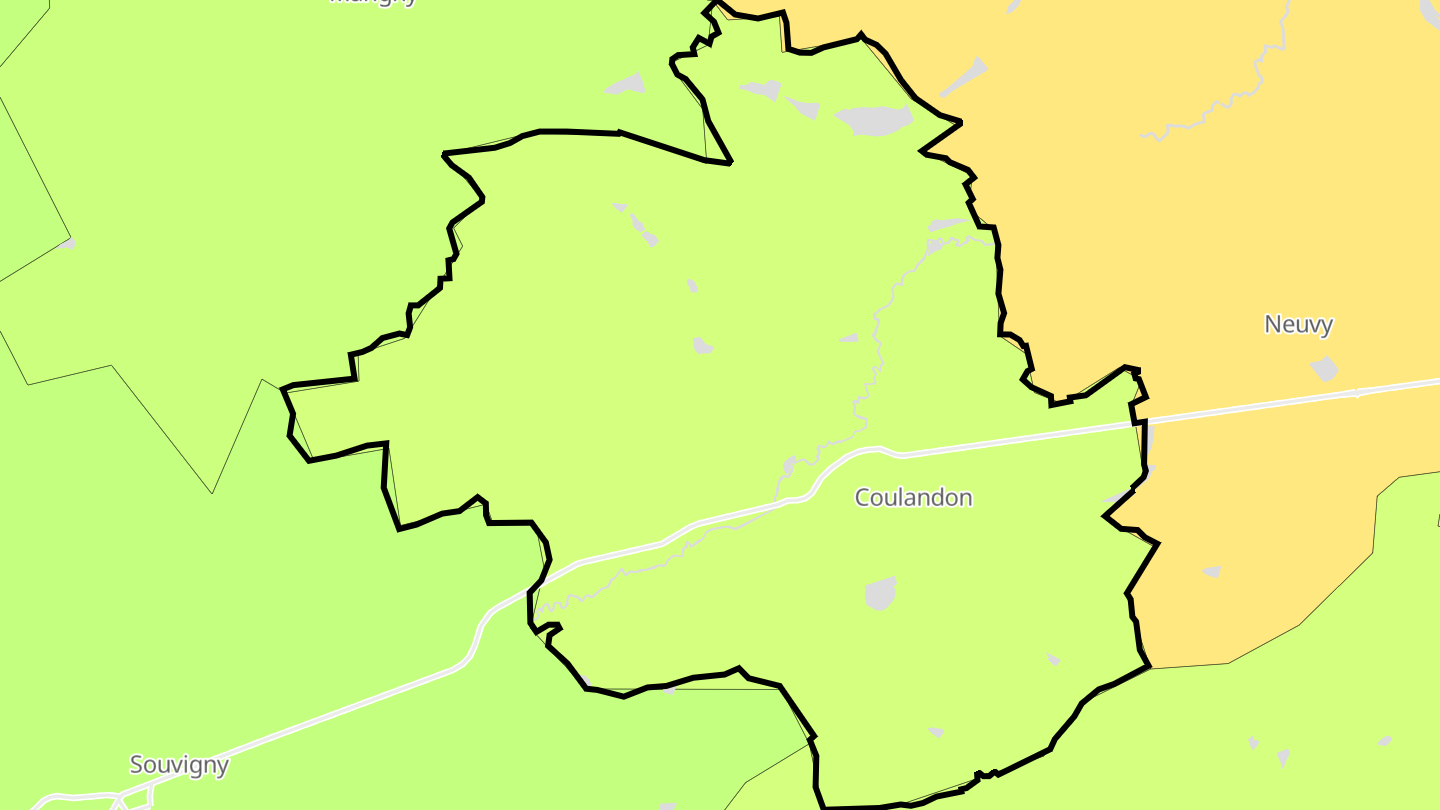Carte des prix de l'immobilier Coulandon