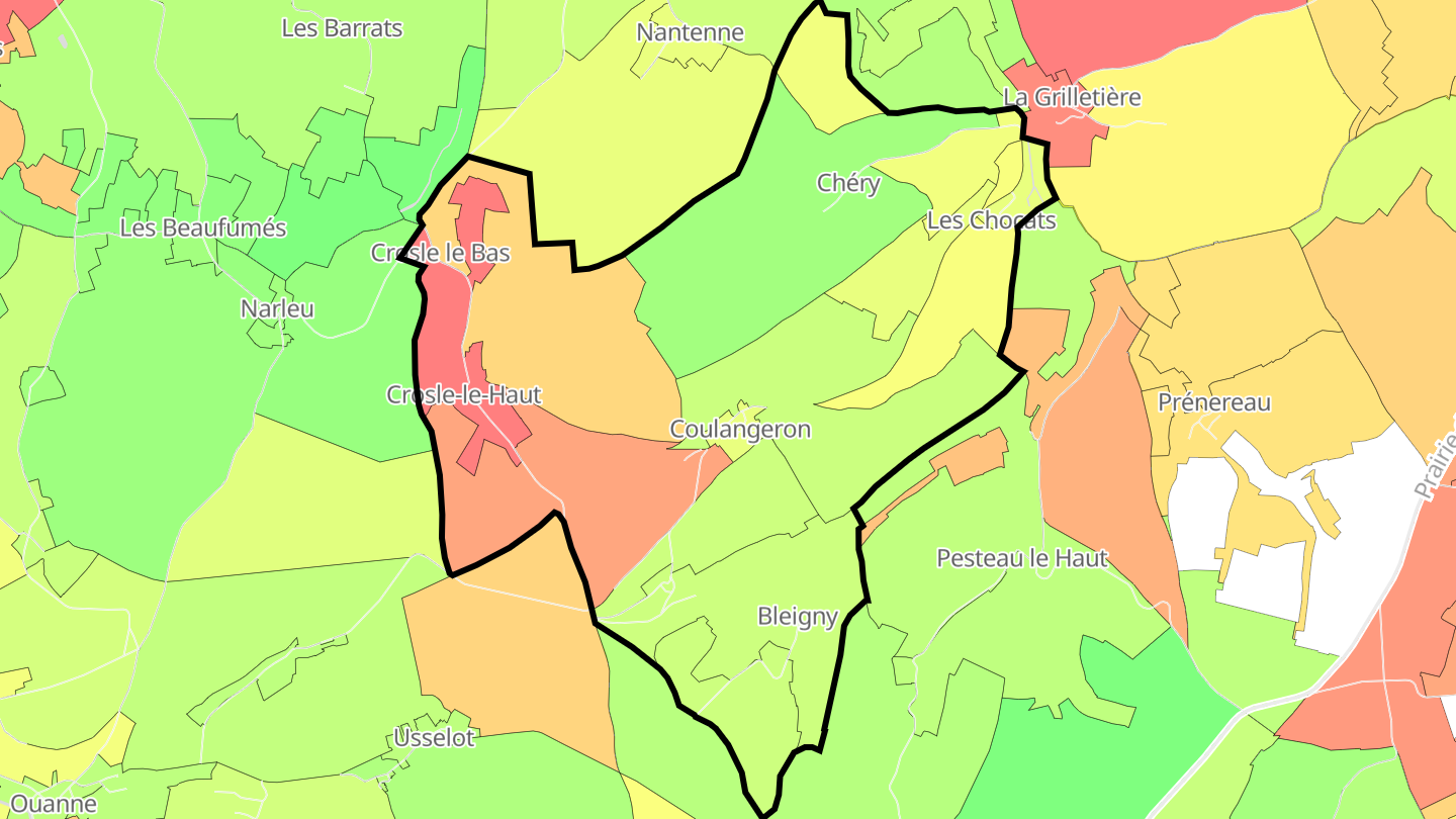 Carte des prix de l'immobilier Coulangeron