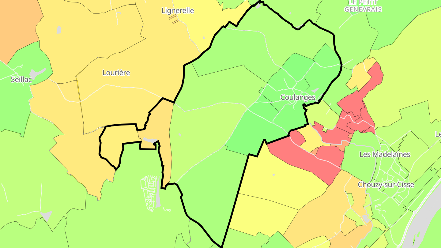 Carte des prix de l'immobilier Coulanges