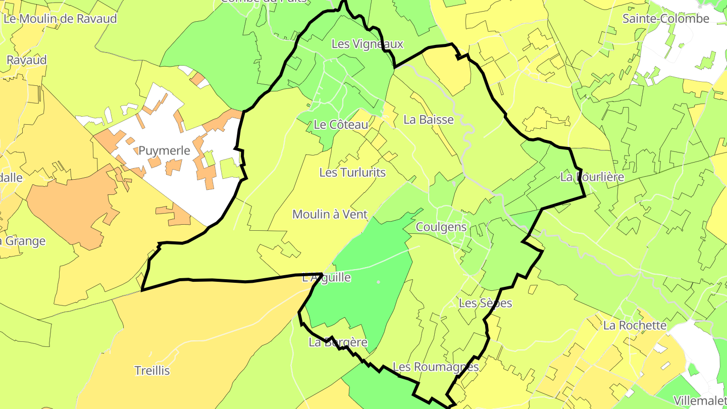 Carte des prix de l'immobilier Coulgens