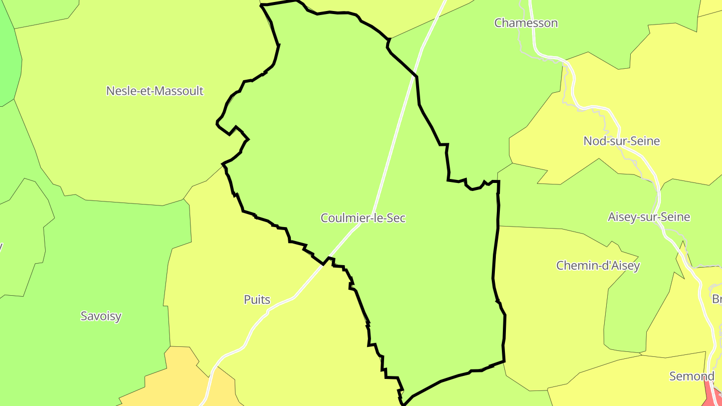Carte des prix de l'immobilier Coulmier-le-Sec