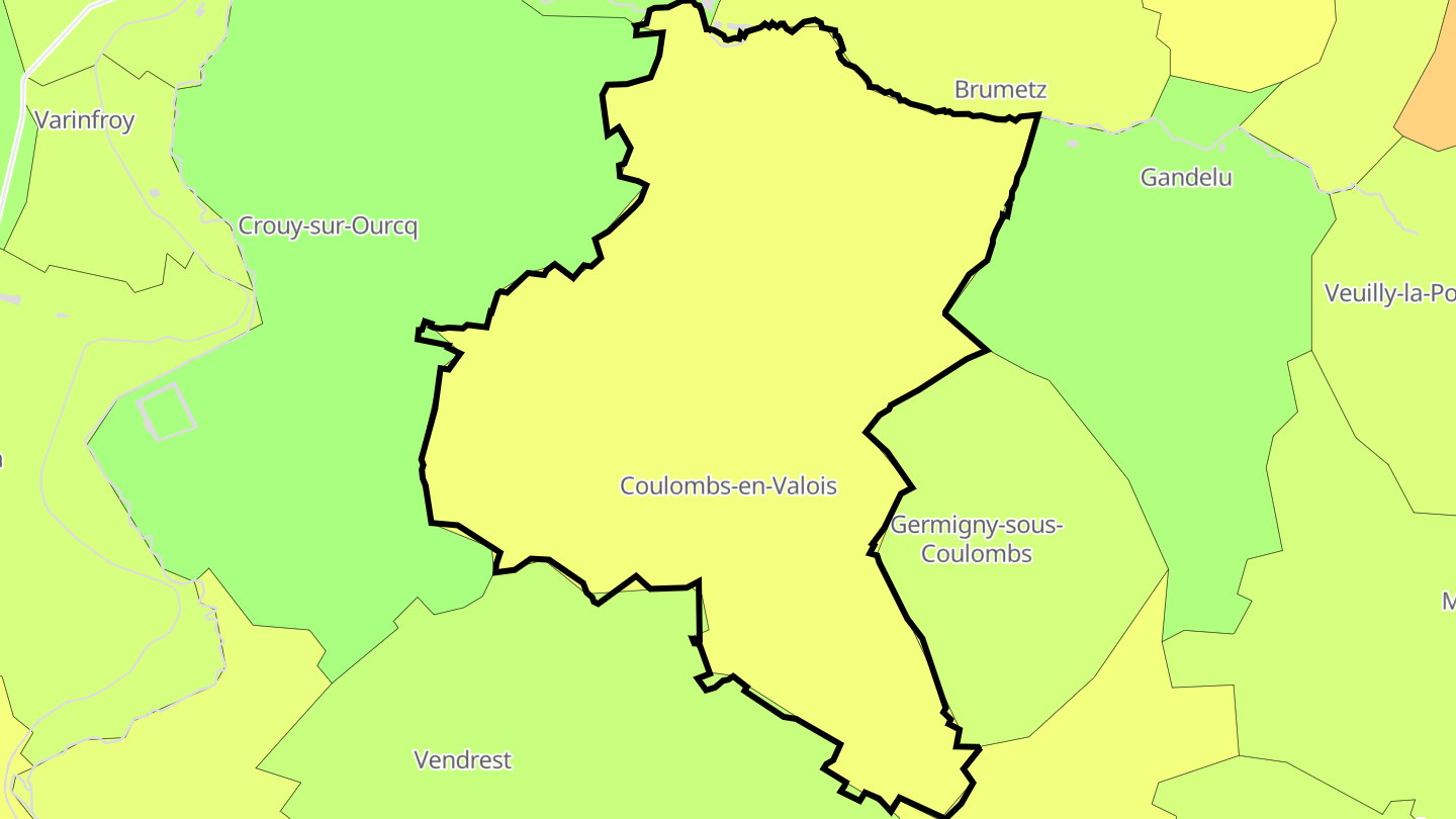 Carte des prix de l'immobilier Coulombs-en-Valois