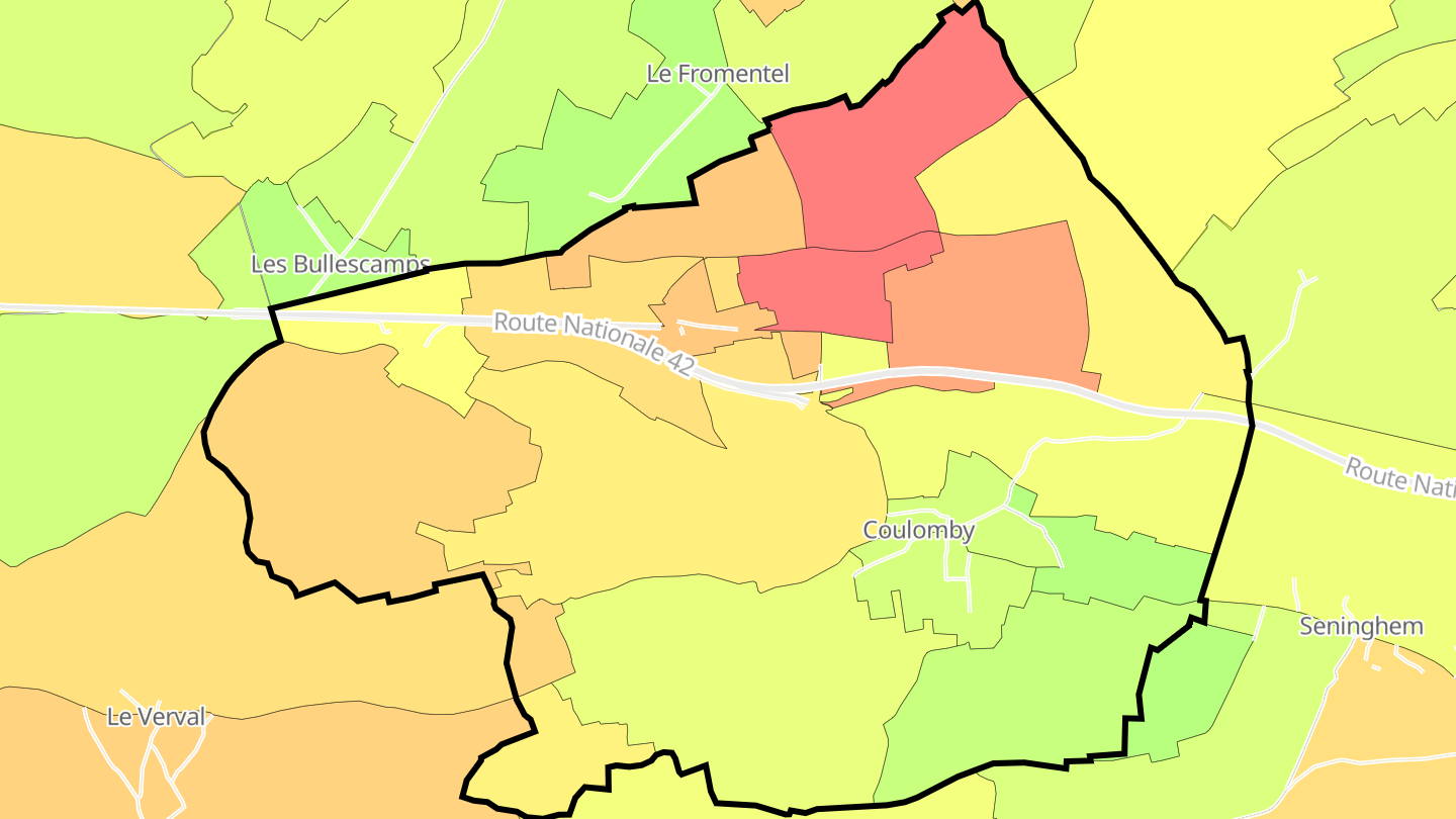 Carte des prix de l'immobilier Coulomby