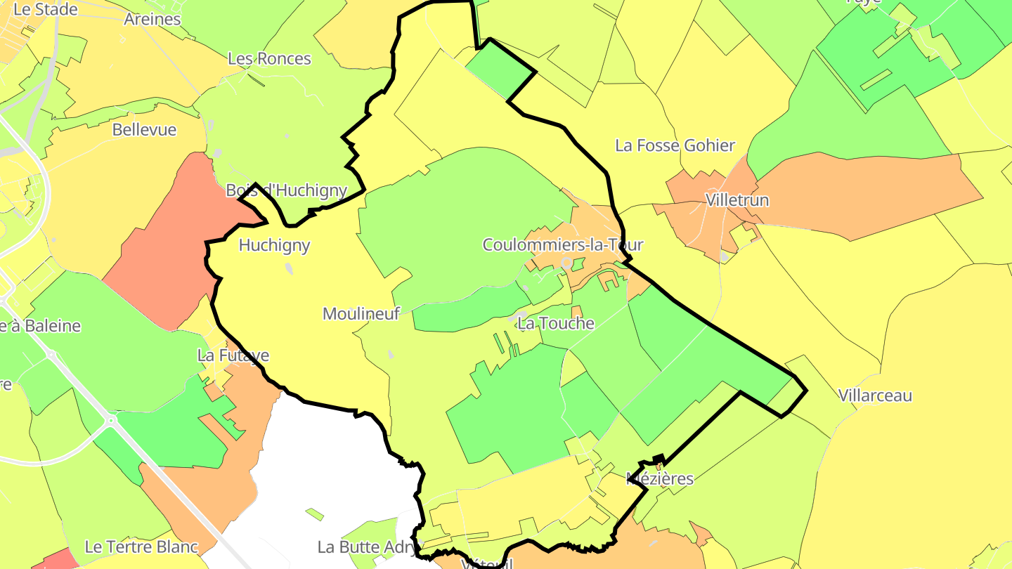 Carte des prix de l'immobilier Coulommiers-la-Tour