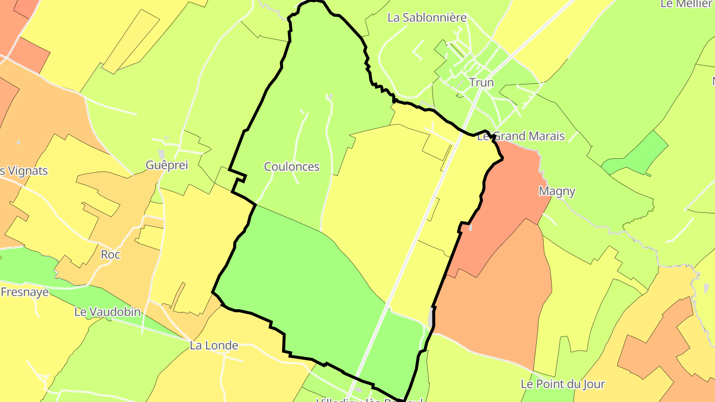 Carte des prix de l'immobilier Coulonces