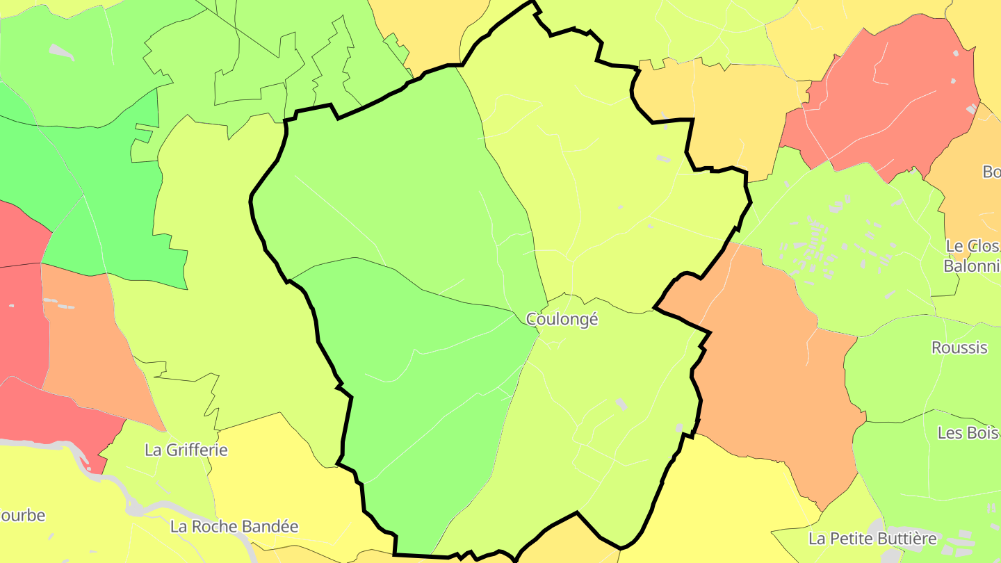 Carte des prix de l'immobilier Coulongé