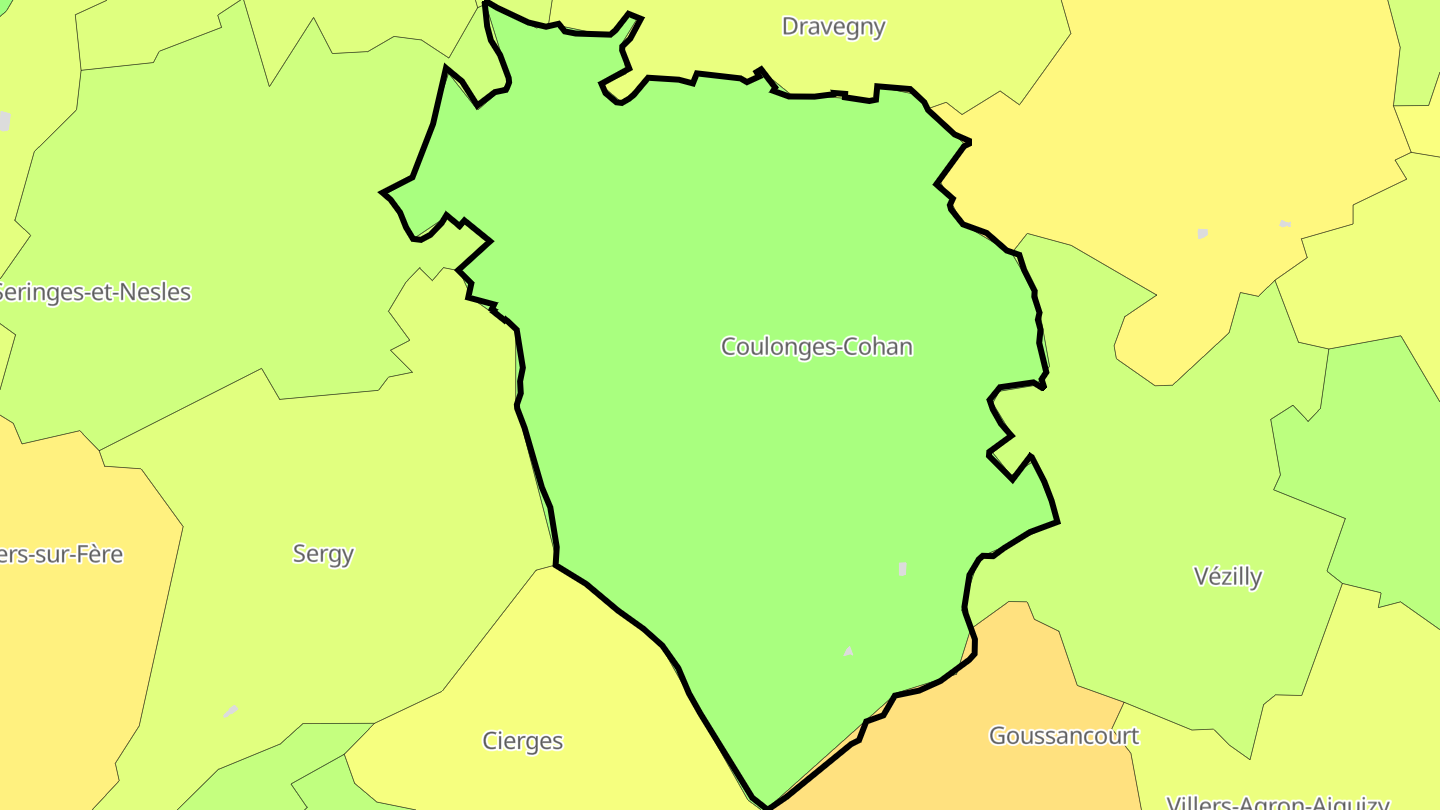 Carte des prix de l'immobilier Coulonges-Cohan