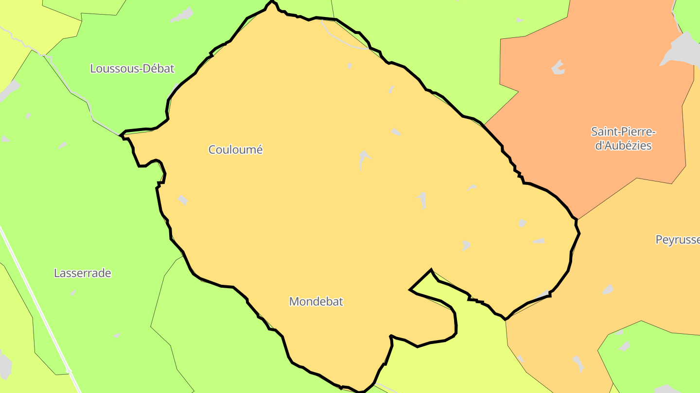 Carte des prix de l'immobilier Couloumé-Mondebat