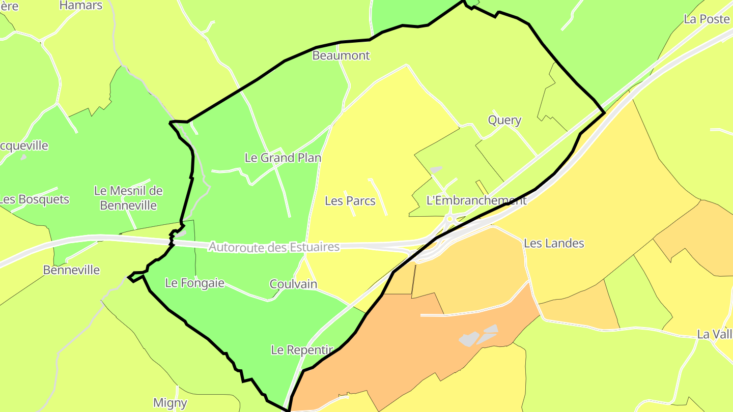 Carte des prix de l'immobilier Coulvain