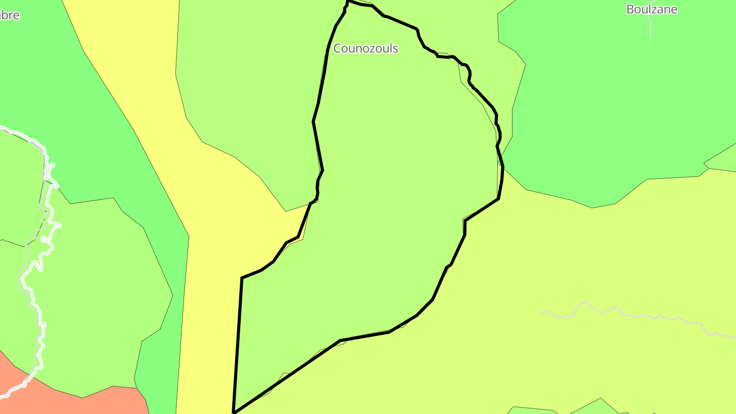 Carte des prix de l'immobilier Counozouls