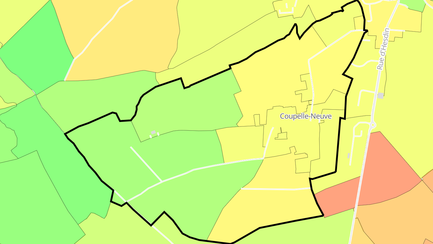 Carte des prix de l'immobilier Coupelle-Neuve