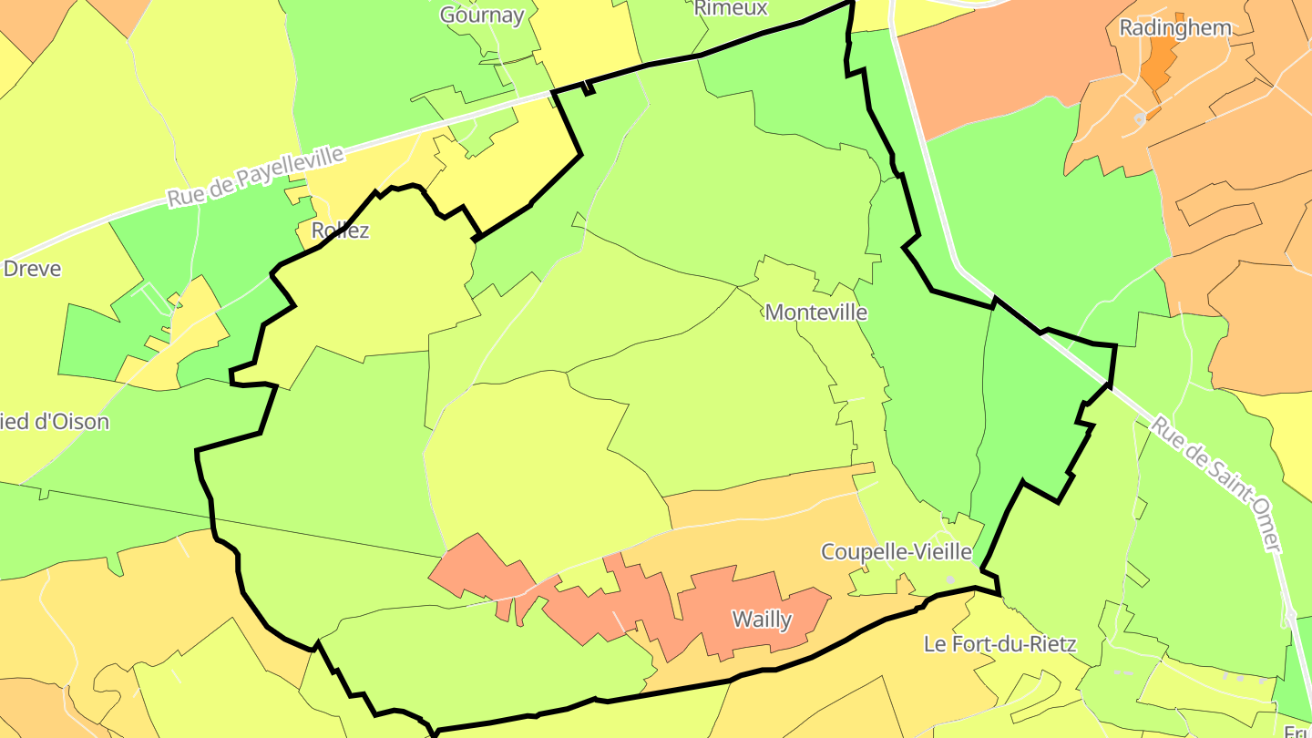 Carte des prix de l'immobilier Coupelle-Vieille
