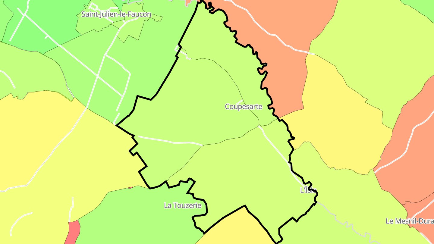 Carte des prix de l'immobilier Coupesarte