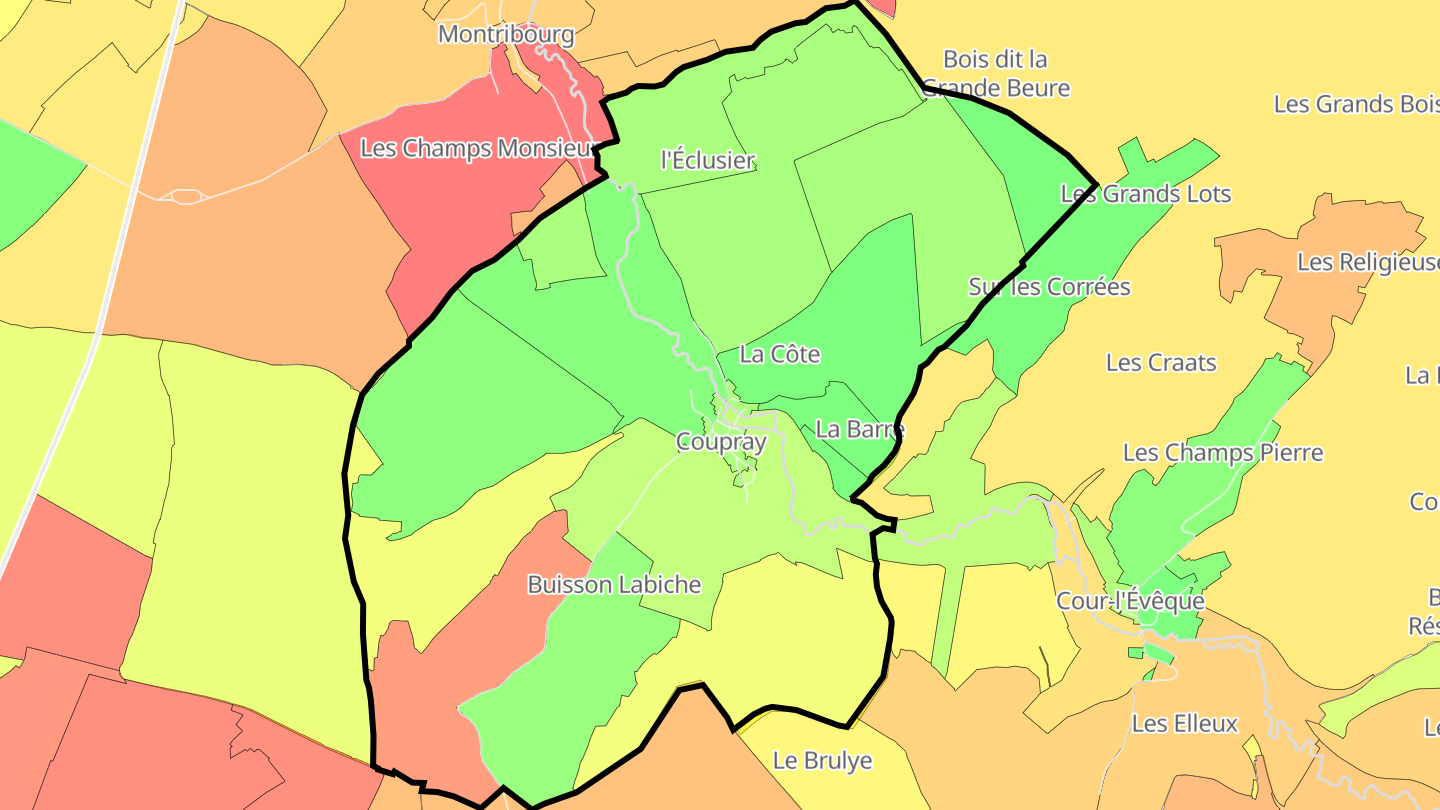 Carte des prix de l'immobilier Coupray