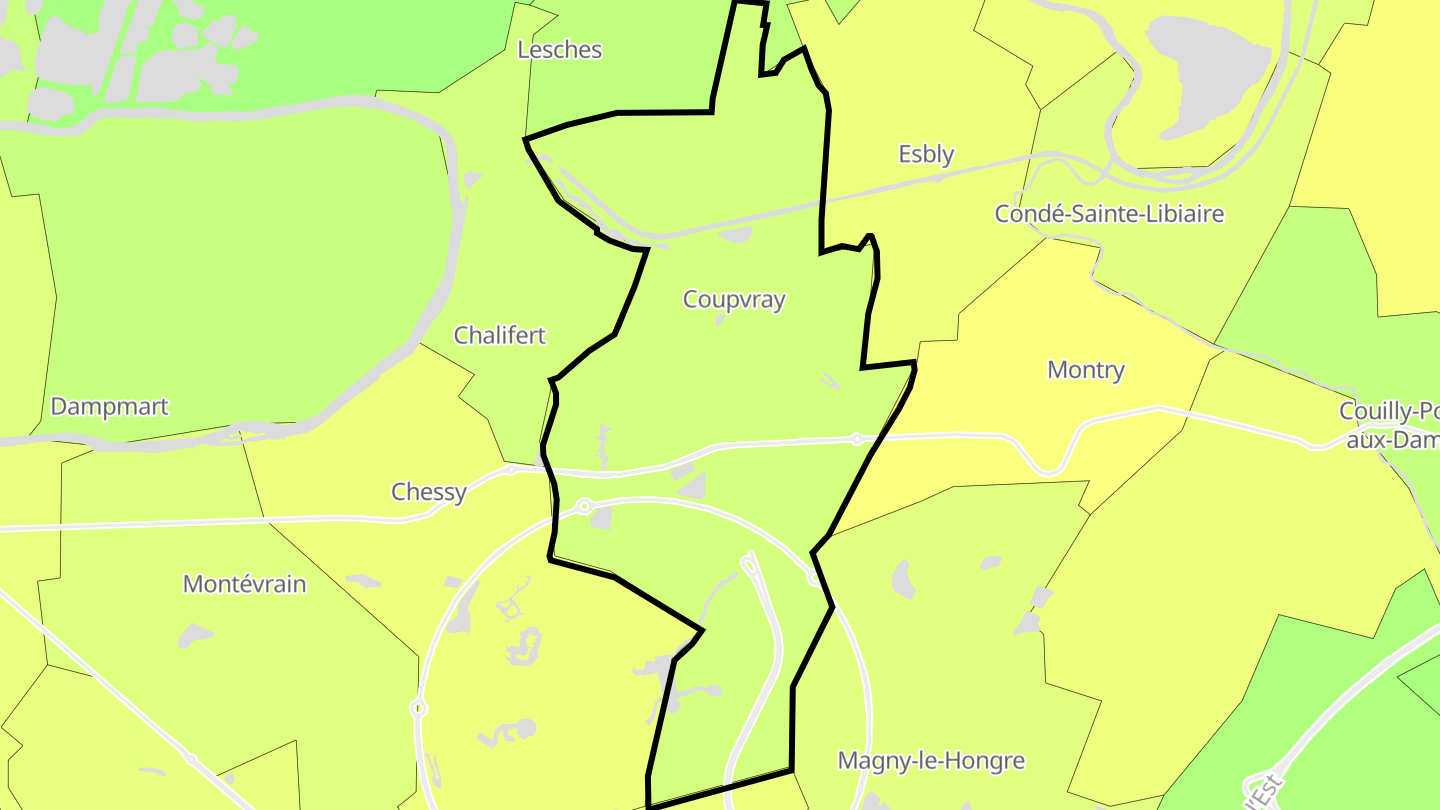 Carte des prix de l'immobilier Coupvray