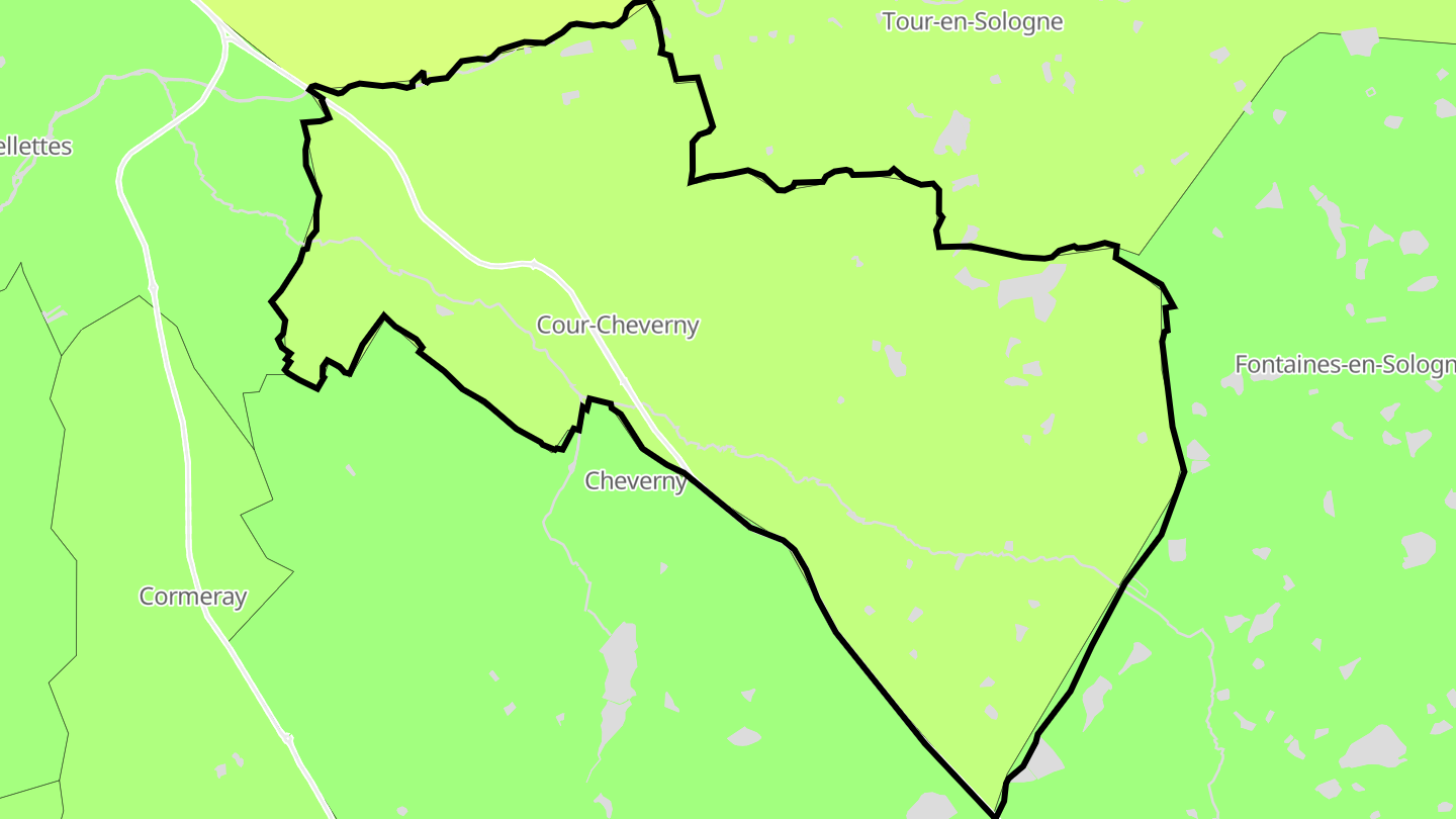 Carte des prix de l'immobilier Cour-Cheverny