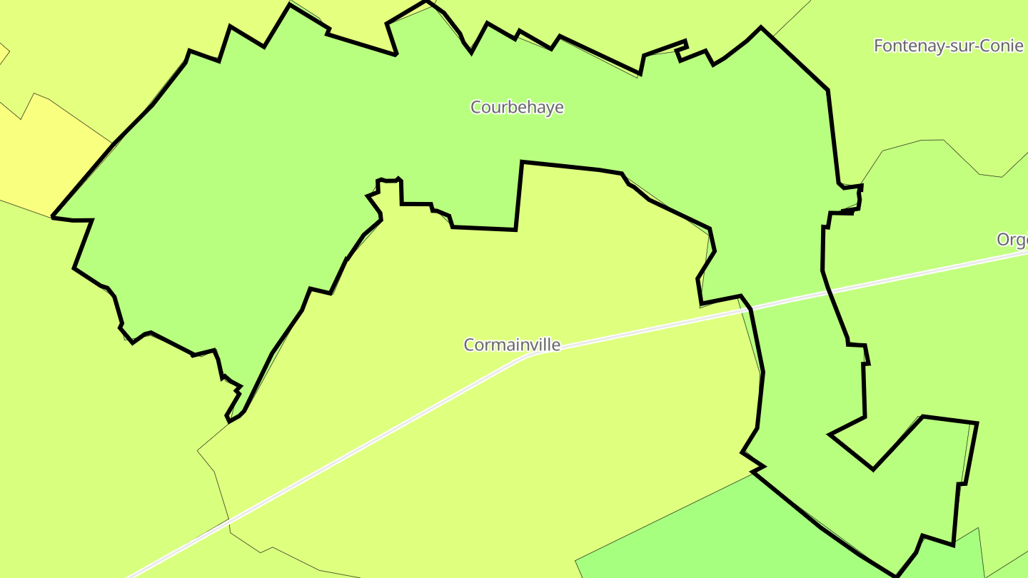 Carte des prix de l'immobilier Courbehaye