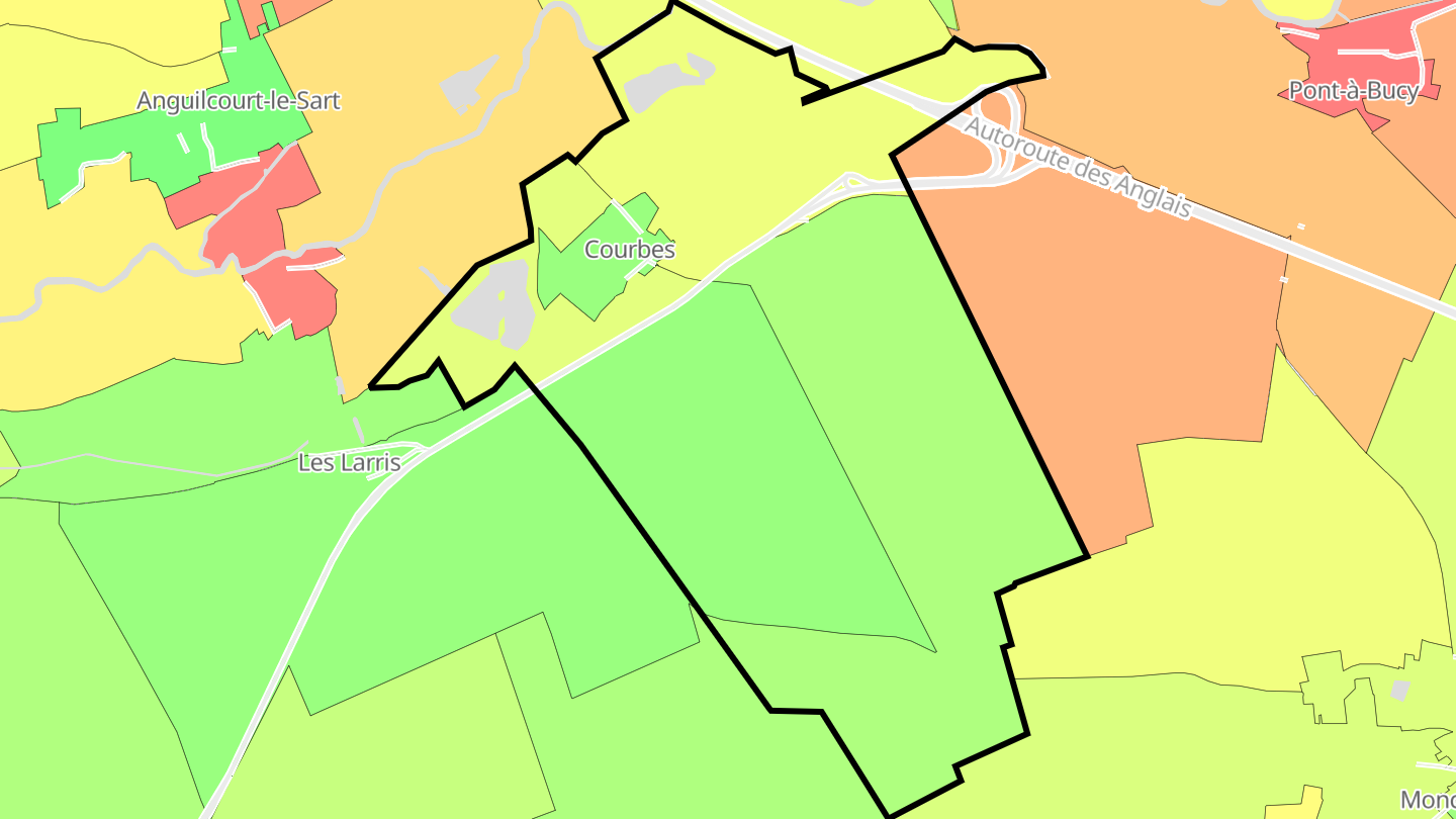 Carte des prix de l'immobilier Courbes