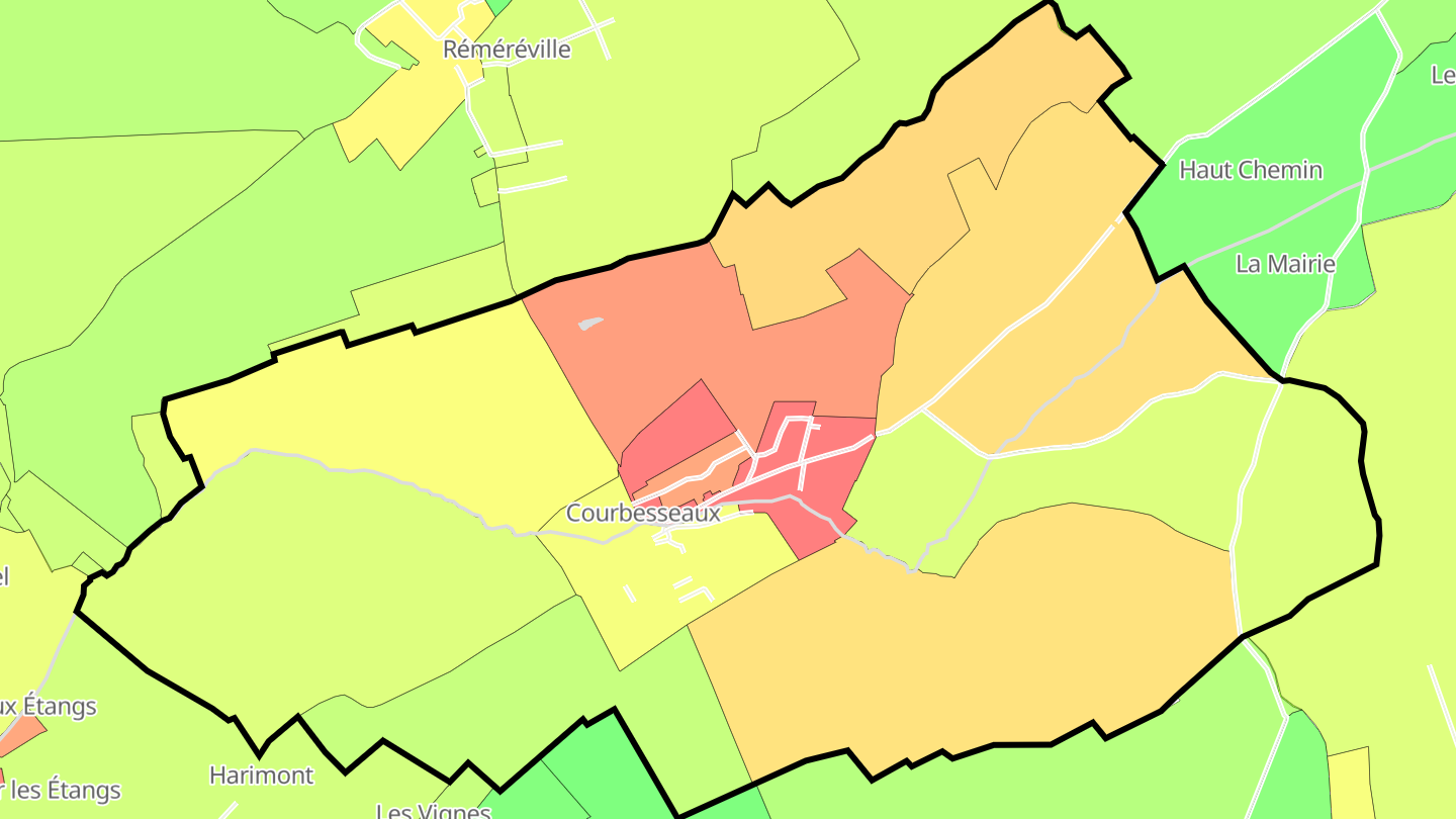 Carte des prix de l'immobilier Courbesseaux