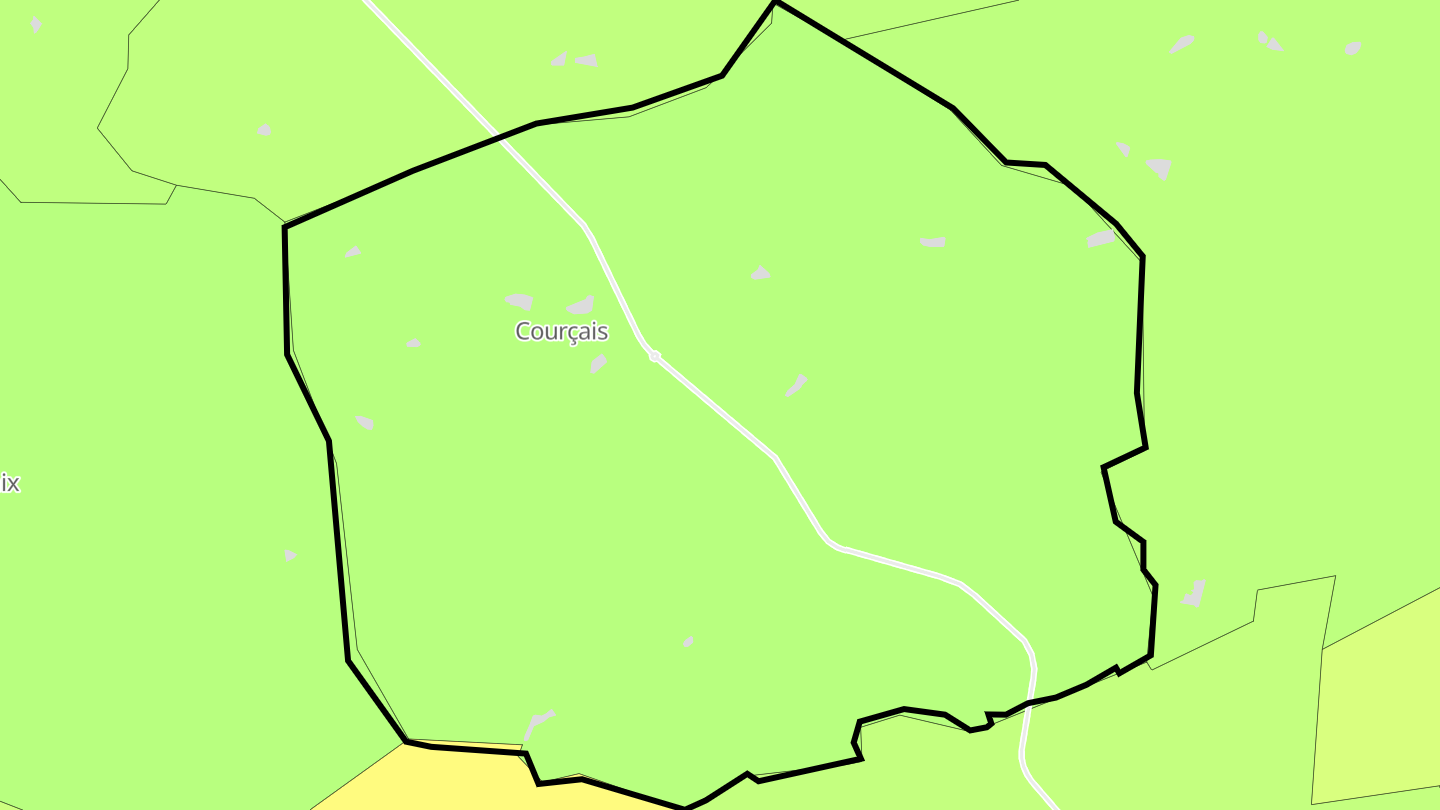 Carte des prix de l'immobilier Courçais