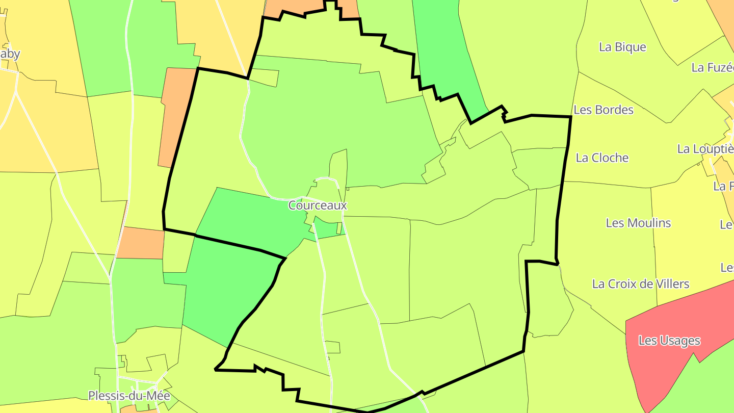 Carte des prix de l'immobilier Courceaux