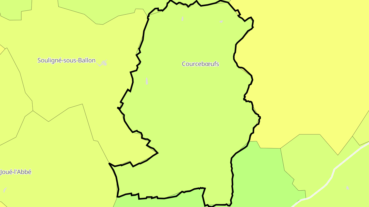 Carte des prix de l'immobilier Courcebœufs