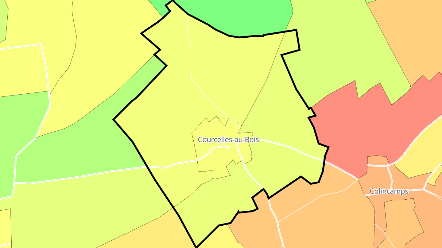 Carte des prix de l'immobilier Courcelles-au-Bois